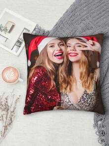 1 pièce Taie d'oreiller personnalisée avec photo DIY, taie d'oreiller imprimée sur un seul côté pour les amoureux, les enfants, les animaux de compagnie, les amis. Convient pour les mariages, les vacances, les fêtes, la fête des mères, la fête des pères, Thanksgiving, le salon, le canapé, la chambre, toutes les saisons - Multicolore - Voir 3