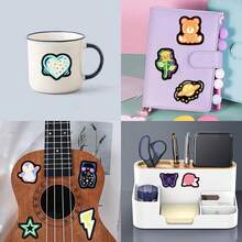 ‌50 Pieces New Design Cute Neon Stickers For DIY Crafts, Party Favors, Candy Bag Decor, Seasonal Scrapbooking, Skateboard & Notebook Personalization - Multicolor - View 5