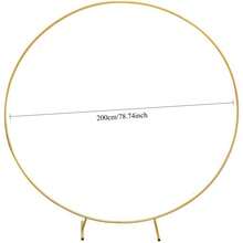 1 件金色婚礼拱门支架，派对装饰气球拱门，框架背景支架，尺寸 4 英尺 5 英尺 6 英尺 6.6 英尺 7.2 英尺 - 金色 - 查看 13