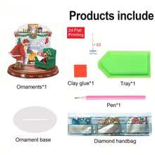 Kit de pintura de diamantes asimétrica 5D, Pintura de diamantes de arte DIY de Papá Noel, Adecuado para principiantes adultos y amantes de las manualidades, Mejor decoración de escritorio para la sala de estar, dormitorio, estudio y otros espacios interiores