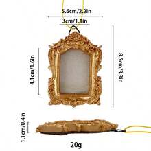 Resin Mini Photo Frame Wall Hanging Decor Accessories, DIY Photo Display Frame For Living Room, Wedding, Party, Holiday, Gift, With Hanging Rope And Backing Board