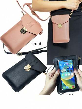 女士小斜挎包、斜挎包、手机包、手机收纳包、便携轻便、多功能、可爱简约、可见、日常通勤、约会、流苏钱包、配有肩带、送给女性的最佳礼物旅行小包、女士单肩包