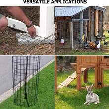 1 片黑色金属丝网焊接铁丝网花园围栏五金布，焊接铁丝网，鸡笼网，兔子网，隔离栅栏，黑色乙烯基涂层焊接围栏网，用于花园、家庭、鸡、鹿、兔子 - 黑色 - 查看 8