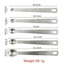 10PCS Stainless Steel Mini Measuring Seasoning Dry And Liquid Ingredients Spoon - Silver - View 10