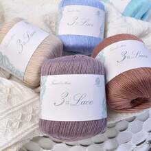 4 Pezzi/Confezione 50g N.3 Filo di Pizzo Multicolore, Lucido, Utilizzabile per Maglioni Lavorati a Mano, Sciarpe e Altri Articoli Decorativi