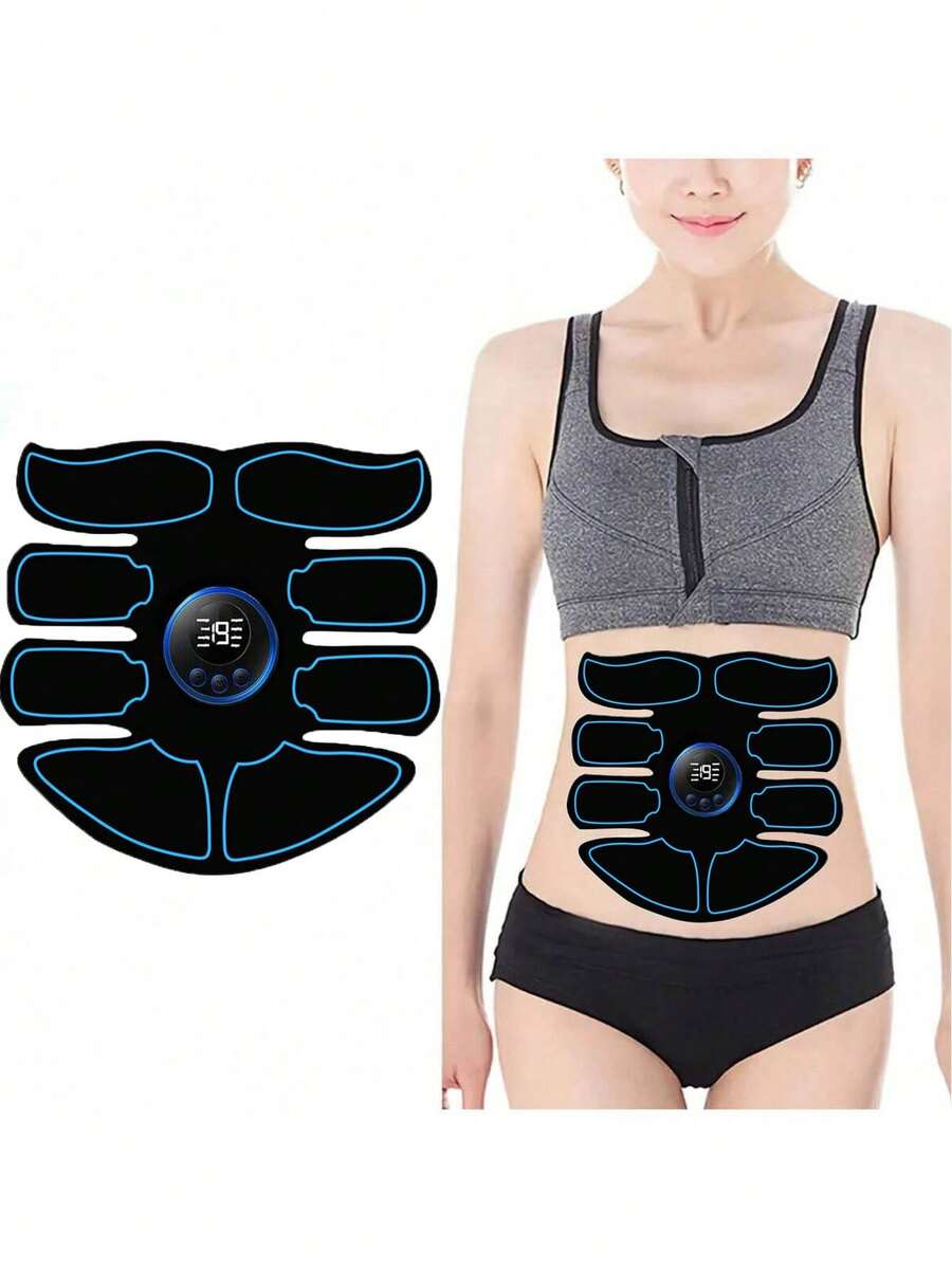 1pc 150mAh Lithium Battery Wireless EMS Muscle Stimulator Abdominal Shaping Belt - Abdominal Muscle Trainer For Home And Office Exercise - Unisex Fitness Equipment, Home Fitness Equipment For Men And Women, Fat Burning And Shaping Abdominal Instrument