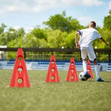 12 PCS Multi-Function Cones, Sports Push-In Hurdle Set, Push-In Hurdle Set Coordination Training, Can Be Used For Obstacle Training, Rotation Training - Red - View 8