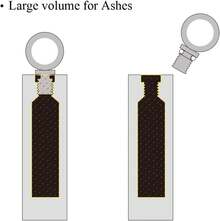 Nuevo-2025Oinsi Collar de urna de cremación con barra de cristal cuadrada multicolor para cenizas - Grabable - Piedra verde oliva. - Ver 6