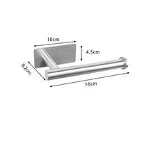 1 Peça Suporte para Papel Higiênico de Aço Inoxidável Resistente, Montagem na Parede Autoadesiva Sem Furos, Acabamento Escovado, Dispensador de Rolo de Papel Higiênico, Suporte para Papel Higiênico de Parede - Prata - Visão 5