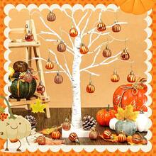 Thanksgiving Tree Ornaments Shiny Pumpkin Plastic Ornaments Fall Decorations For Home