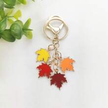 Llavero minimalista, de moda y encantador con hoja de arce y perla falsa, material de aleación DIY para accesorios de bolso, colgante, regalo memorable para amigos y familiares, accesorios para automóvil, accesorios para bolso, planta, perla falsa, gótico lindo, accesorios para bolso Y2K, cordones con soporte para identificación, accesorios para automóvil, encantos para bolso, ideas de regalo de Navidad, auto, maestro, hermana - Multicolor - Ver 5