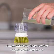 1pc New Non-Stick Oil Cleaning Pot Brush, Household Liquid Brush, Squeeze Liquid Dishwashing Cleaning Brush