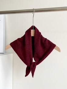 1pc Women Solid Color Triangular Wool Blend Women Scarf, Knitted Warm Decorative Elegant Retro Style Scarf, Suitable For Outdoor Travel, Spring, Autumn, Winter, Snow Season Women Winter Scarves For Dress - Multicolor - View 11