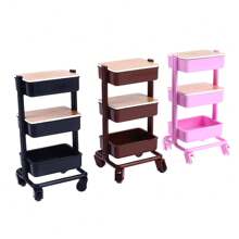 1pc Dollhouse Moving Push Cart Storage Rack Furniture Accessories For 6-Inch BJD Dolls Play Scene (Requires Assembly)
