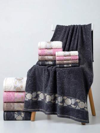 1 件 70 * 140 厘米长方形浴巾，玫瑰提花图案，适合成人、游泳、沐浴、厨房、洗脸、擦手；34 * 74 厘米长方形手巾或 34 * 34 厘米方形手帕，速干、吸水、柔软，适用于浴室、酒店、健身房、旅行、节日礼物、沙龙、运动、户外、海滩、学校、返校、旅行、旅行必需品、家居必需品、毛巾、皮肤护理