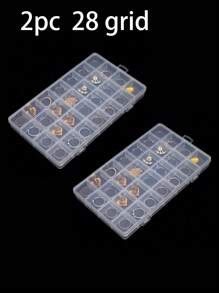 2/1pc Multi-Purpose Transparent Box Plastic Empty Storage Box, $1,Used For Storing Earrings, Rings, Jewelry, Nail Art, Nail Tools, Nail Accessories, Jewelry Decoration And Storage. Gifts For Women