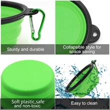 Collapsible Bowls, 2 Pack Water Bowls For Cats Dogs, Portable Pet Feeding Watering Dish For Walking Parking Traveling With 2 Carabiners (,Blue,Green) - 紫色 - 查看 4