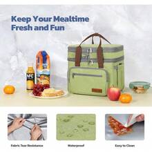 Maelstrom 23L Insulated Lunch Box For Men Women,Expandable Double Deck Lunch Cooler Bag,Lightweight Leakproof Tote Bag With Side Tissue Pocket,Gray