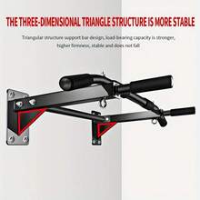 All Metal Household Wall Mounted Pull-Up Device, Requiring Drilling Installation, Fitness Single And Double Bars, Fitness Rings, Home Fitness Equipment, Used For Upper Limb Muscle Training, Core Muscle Exercise, And Multi-Functional Full Body Muscle Exercise - Black Wall Pull-up Rack - View 6