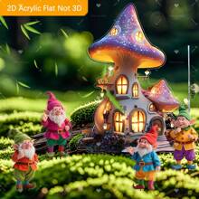 One Piece Set Of 2D Acrylic Decorative Art Fairy Tale Hummingbird Garden Stake Windproof Outdoor Decoration, 0.2cm Thick 2D Acrylic Flat Decorative Ground Plug, Landscape Theme, Plastic Material, No Need For Electricity Or Batteries, Suitable For Flower Pots - Multicolor - View 8
