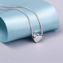 1 Piece Fashion Shiny Heart Necklace Women's Heart Pendant Silvery, Heart Charm Chain Women, Chain Women's Heart, Chain With Heart Pendant, Jewellery The Best Gifts For Women Girlfriend - Love type - View 6