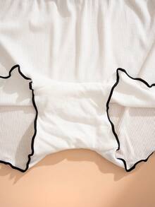 3pcs Women's Multi-Color Ruffled High Waist Slip Shorts, Comfortable Simple Seamless Anti-Exposure Plus Size Briefs