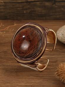 New Exaggerated Multi-Layer Handmade Beaded Braided Vintage Chic Bohemian Bracelet For Women - Coffee Brown - View 4