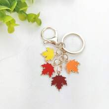 Llavero minimalista, de moda y encantador con hoja de arce y perla falsa, material de aleación DIY para accesorios de bolso, colgante, regalo memorable para amigos y familiares, accesorios para automóvil, accesorios para bolso, planta, perla falsa, gótico lindo, accesorios para bolso Y2K, cordones con soporte para identificación, accesorios para automóvil, encantos para bolso, ideas de regalo de Navidad, auto, maestro, hermana - Multicolor - Ver 6
