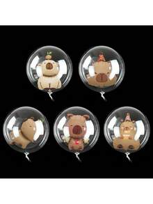 Set 10 Balon Gelembung Transparan Mini Capybara, Balon Dekorasi Pesta Ulang Tahun dan Pernikahan - MultiWarna - View 7