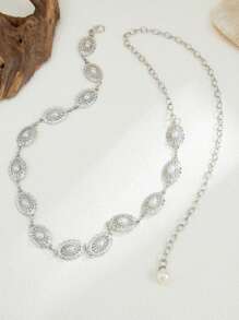 1 件新款夏季女士时尚装饰裙套装腰带镶嵌仿珍珠链腰链，适合女性外出、聚会和舞会时穿着 - 珍珠腰鍊 - 查看 10