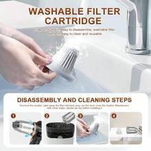 [Aspiradora de mano de alta potencia] Aspiradora de mano inalámbrica Belibuy de 2000 mAh de alta potencia: adecuada tanto para uso doméstico como en automóvil, recargable por USB, núcleo de filtro reutilizable, incluye herramientas para espacios, múltiples accesorios (cepillo de limpieza)