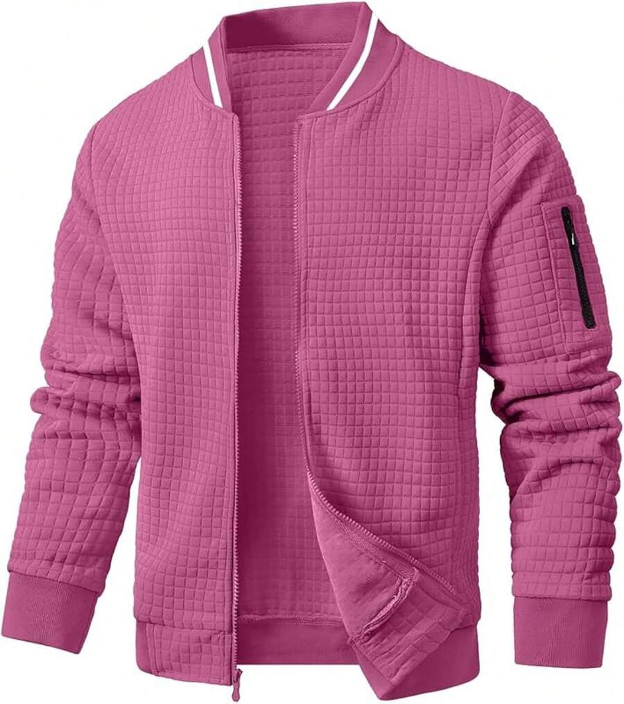Mens Casual Lightweight CoatChristmas MQ4K - 淡紫色 - 查看 1