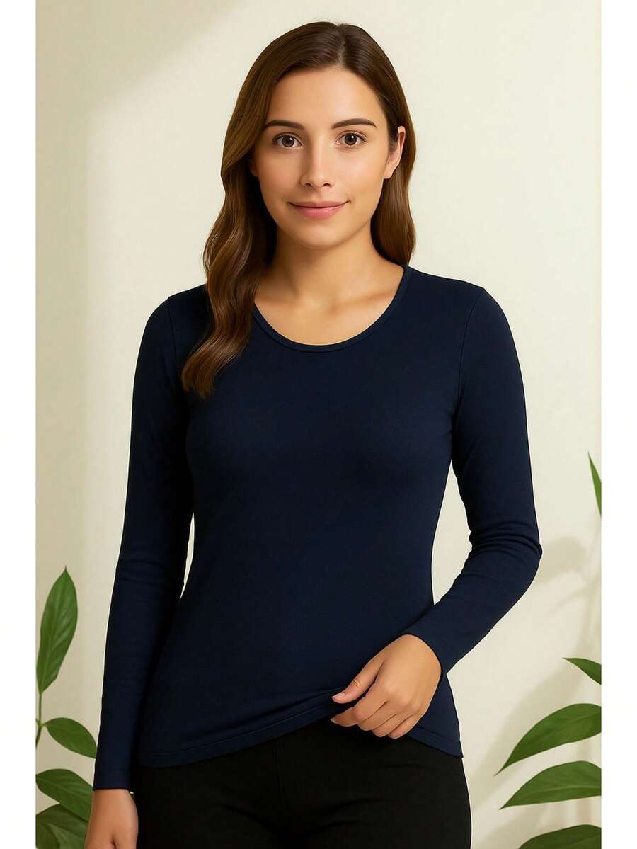 Women's Thermal Top With UV 50+ Sun Protection - 藏蓝色 - 查看 1