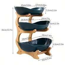 1 szt., Materiał naturalny, Stojak na owoce 2/3-poziomowy, Dwuwarstwowa miska na owoce w skandynawskim stylu luksusowym, Kreatywny element ekspozycji słodyczy do salonu, Taca na przekąski do domu
