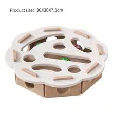 2025 新款互动猫玩具，带迷宫隧道和铃铛球的猫咪益智玩具，耐用毛毡材质，无需电池，适合室内猫