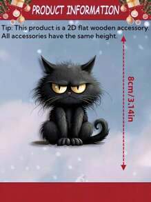 10 piezas de adornos colgantes de madera con diseño de gato negro, adornos navideños de madera hechos a mano con patrones de gato negro, decoraciones artesanales para Navidad, Halloween, Acción de Gracias - Ideales para fiestas, cumpleaños, fiestas temáticas, celebraciones de Año Nuevo