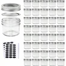 4oz Glass Jars With Lids Silver Mason Jars Ideal For Honey Jam Wedding Favor DIY Magnetic Mini  Jars For Kitchen Set Of 40 - 光滑的外觀 - 兩片蓋子 - 查看 1