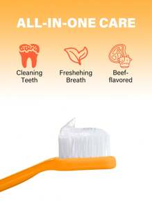 GJYC PET Premium Pet Dental Care Set | Includes Toothpaste & Dual-Ended Toothbrush | Effectively Combats Tartar | Puppy, 2 Pieces Bundle, Delicious Beef Flavor, Freshens Breath, Gentle On Gums