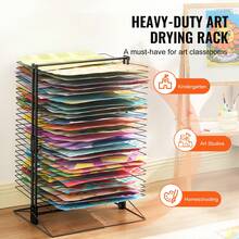 Art Drying Rack, 50 Removable Shelves 20 X 17 X 30 Inch Paint Drying Rack With Stable Base, Carbon Steel Metal Painting Drying Rack For Artwork In Classroom, Art Studios And Schools, Black