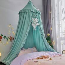 Mosquito Net Bed VETHIN Bed Canopy Girls,Princess Round Dome Dreamy Mosquito Net Bedding Girls Room Castle Tent Hanging Decor Reading Nook Canopies (White) - 綠色 - 查看 4