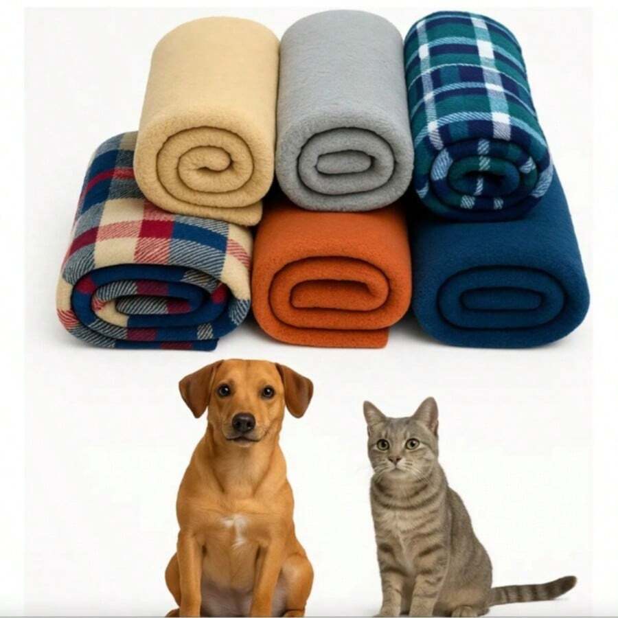 Soft Microfiber Pet Blanket 0.90 X 1.10 M Ideal For Dogs And Cats Cold Weather Assorted Plain Blanket Colors - 彩色 - 查看 1