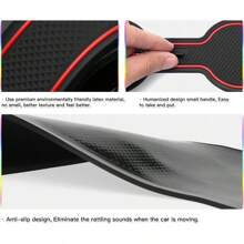 2024 2025 2026 Chevy Trax Door Slot Mat For 2024 2025 2026 Chevrolet Trax LS1RS LT 2RS ACTIV 14PCS Fit 2024 20256 2026 Chevy Trax Accessories Door Compartment Cup Center Console Liners (Red) - 紅墊 - 查看 4