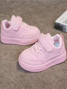 1 pereche de pantofi sport pentru copii, la modă, confortabili, cu fund moale, respirabili, casual, versatil, din PU, design pentru băieți și fete, antiderapanți, impermeabili, Preppy, cu fund plat, potriviți pentru toate anotimpurile