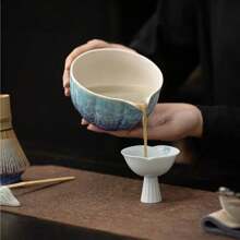 4件套500毫升冰花抹茶茶具，日式抹茶碗带壶嘴，多种颜色可选，精美礼盒，适合送礼、节日、商业和日常使用，可重复使用，抹茶爱好者必备，返校必备 - 彩色 - 查看 11