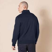Men's Long-Sleeve Quarter-Zip Pullover Fleece Sweatshirt, Style - 海軍 - 查看 2