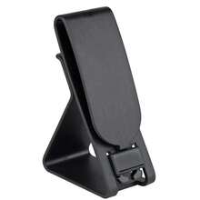 Soporte de auriculares portátil con clip de liberación rápida Molle, protector de soporte de teléfono móvil de nylon impermeable para accesorios al aire libre - Negro - Ver 2