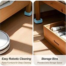 4 Pack Furniture Risers, Adjustable Bed Risers Heavy Duty Stackable Bed Raisers Table Desk Couch Chair Sofa Cabinet Bed Lift Height 1 (4, Black-2)