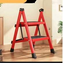 1pc 2 Steps Folding Step Stools, Bandwidth Non-Skid Pedals, Folding Ladder, Sturdy Ladder, Very Suitable For Kitchen And Home Use