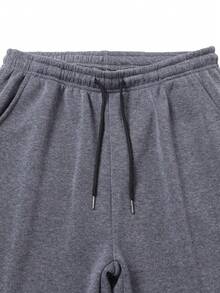 1 Stück Herren dunkelgraue Lässig Jogginghose mit Kordelzug, Tasche und Thermofutter, warm für Laufen, Fitness, Sport, Herbst/Winter