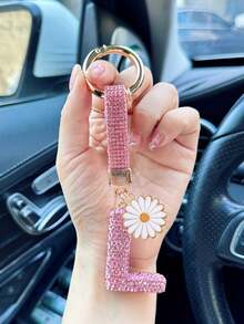 闪亮水钻字母钥匙扣 - 幸运水晶吊坠，闪亮合金饰物，适用于包包和背包 - 生日和特殊场合的完美礼物，钥匙链环包包背包饰物汽车挂件女士女孩礼物，钱包和手提包配件，字母表首字母 A-Z - 彩色 - 查看 17